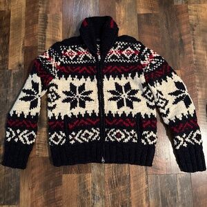 Ralph lauren wool women snowflake jackets with zipper and pockets